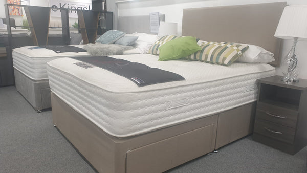 Divan Bed Set - Healthcare Supreme Mattress & York Headboard in Sierra Mink