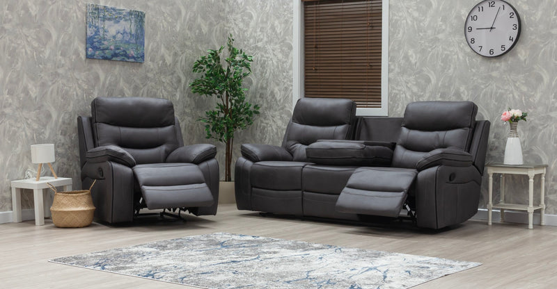 Bruno Grey Recliner Sofas Fabric