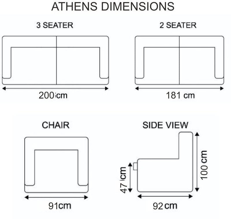 Athens Recliner Sofas Fabric Sandstone