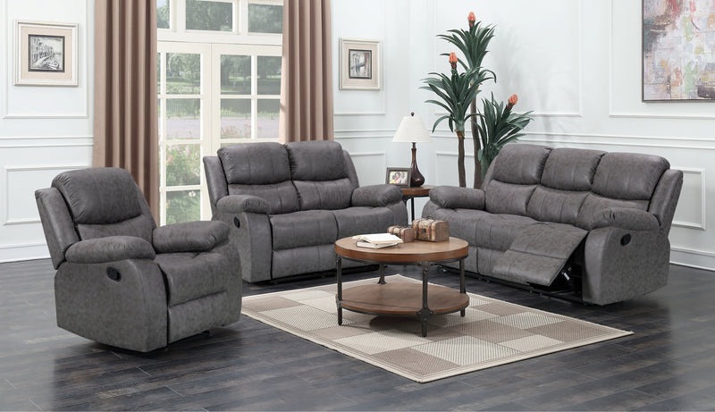 3+1+1 Seater Banus Grey Fabric Recliner Sofas