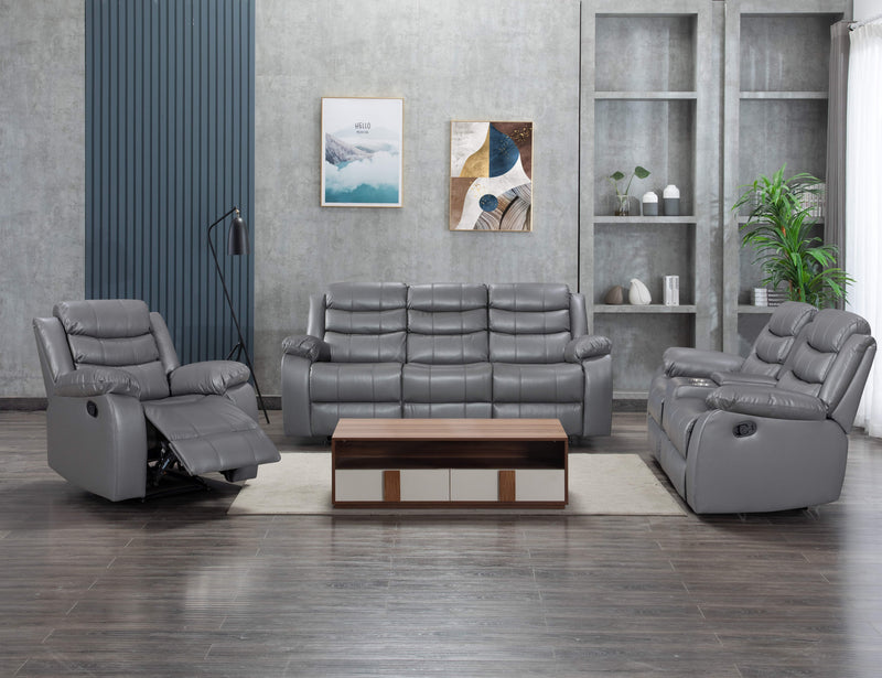 Boston Grey Leather Recliner Sofas