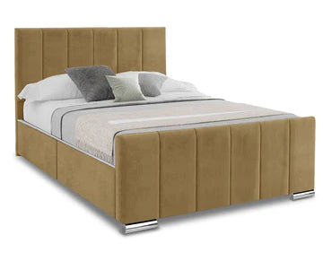 Brooke Bed Frame Gold Fabric