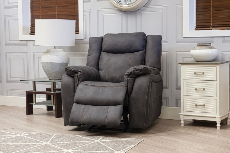 Brooklyn 3+2+1 Recliner Sofas Fabric Grey Charcoal