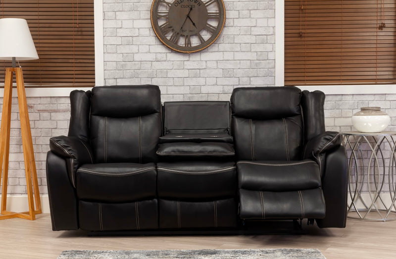 Brooklyn 3+1+1 Seat Recliner Sofa Black Leather