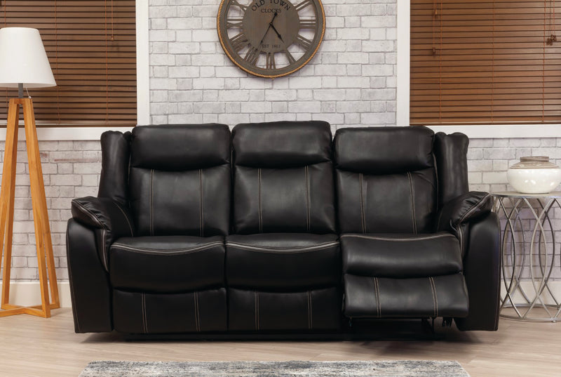 Brooklyn 3+1+1 Seat Recliner Sofa Black Leather