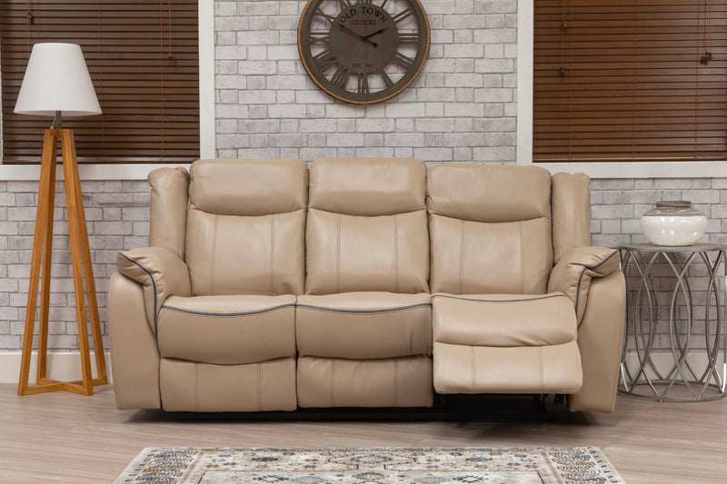 Brooklyn 3+2 Seat Recliner Sofa Latte Leather