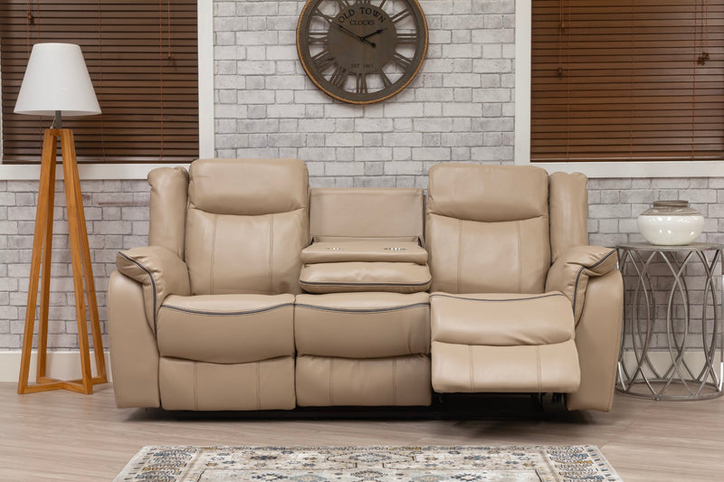 Brooklyn 3+2 Seat Recliner Sofa Latte Leather