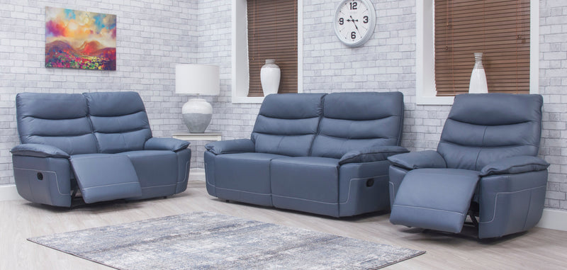 Cadiz Leather 3 Seater Recliner Couch