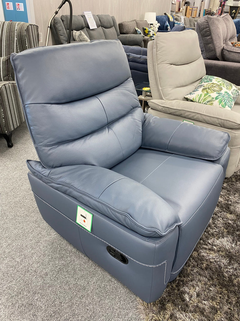 Cadiz Leather 3 Seater Recliner Couch