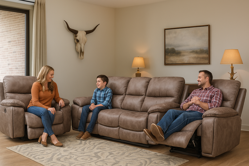 Detroit Recliner Sofas Fabric Light Tan