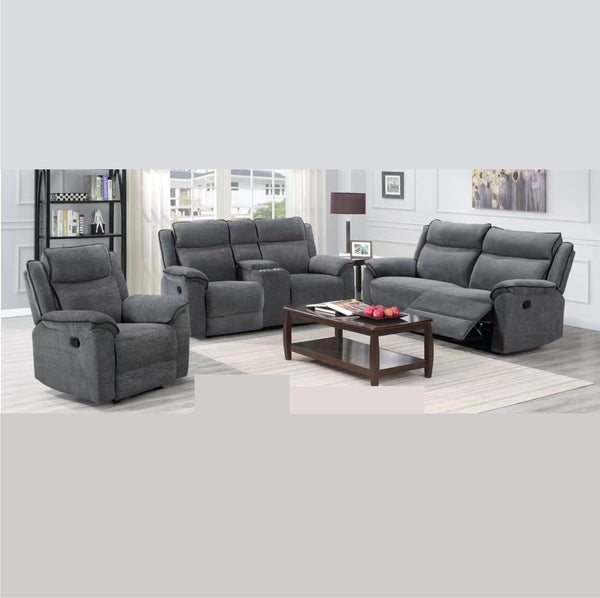 Darcy 3+2 Seater Recliner Sofas Grey Fabric