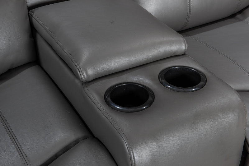 Boston Grey Leather Recliner Sofas