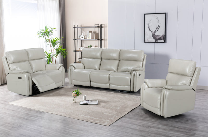 Alexis Taupe Leather Power Recliner Sofas