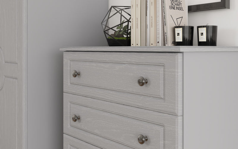 Grey Ash Kneehole Desk Dresser