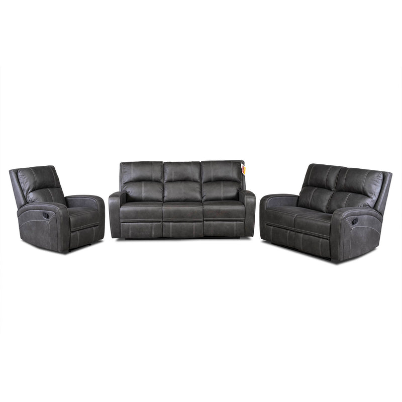 Galway 3+2 Gun Metal Fabric Recliner Sofas