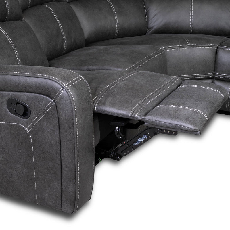 Recliner Corner Sofas in Gun Metal Fabric The Moneen