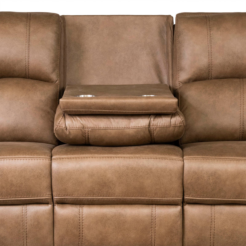 Galway 2 Seater Recliner Sofas Tan Grey Fabric