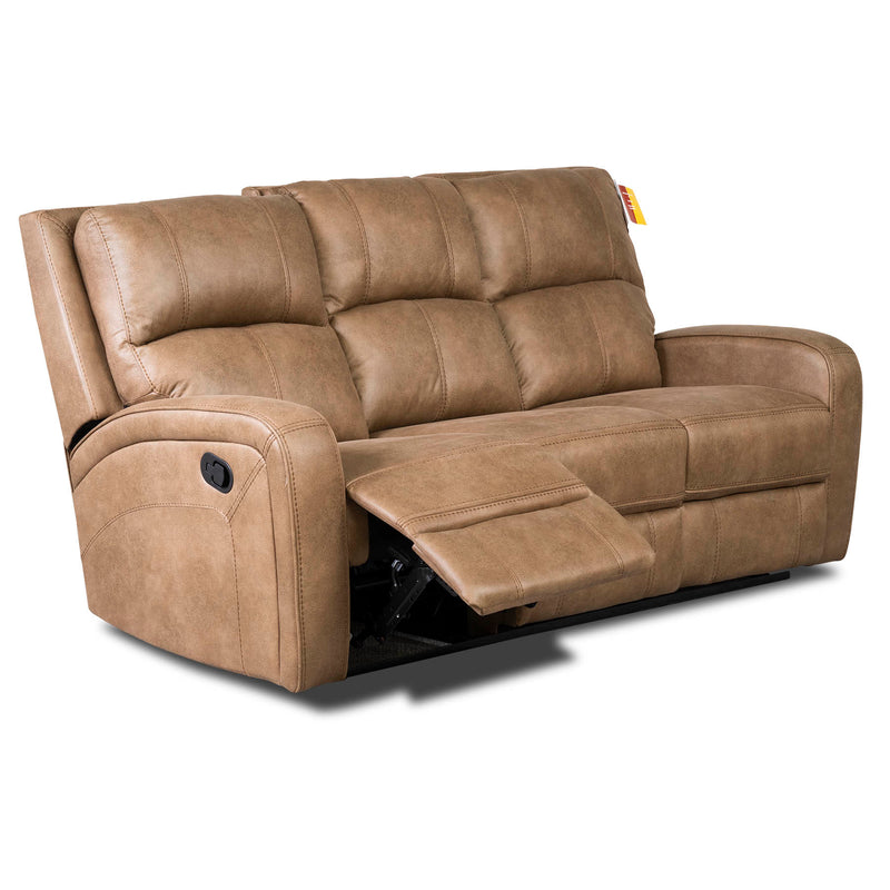 Galway 2 Seater Recliner Sofas Tan Grey Fabric