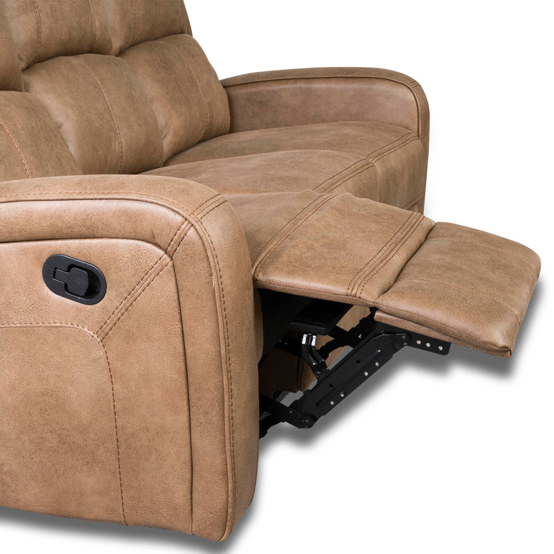 Galway 2 Seater Recliner Sofas Tan Grey Fabric