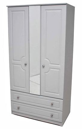 Grey Ash 3ft 2 Drawer Centre Mirror Robe