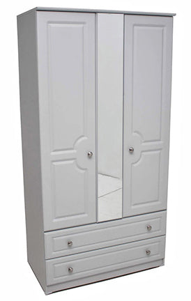 Grey Ash 3ft 2 Drawer Centre Mirror Robe