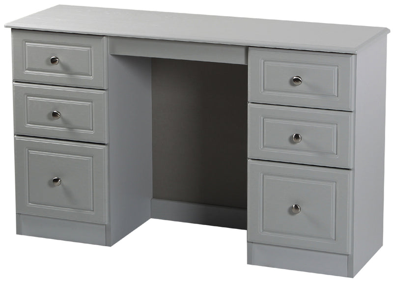 Grey Ash Kneehole Desk Dresser Set