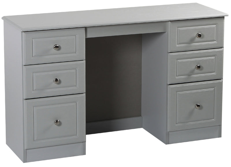 Grey Ash Kneehole Desk Dresser