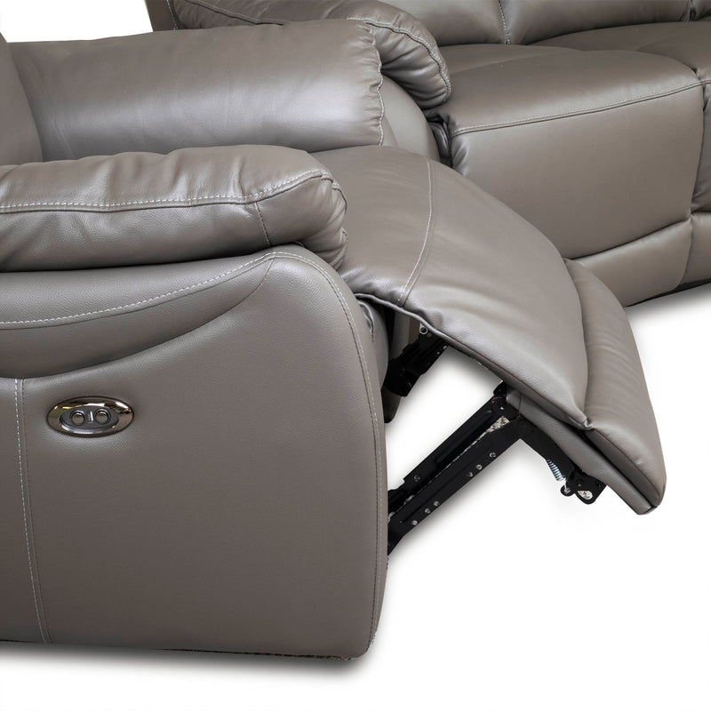 Hartley 3+2+1 Power Recliner Sofas, Grey Leather