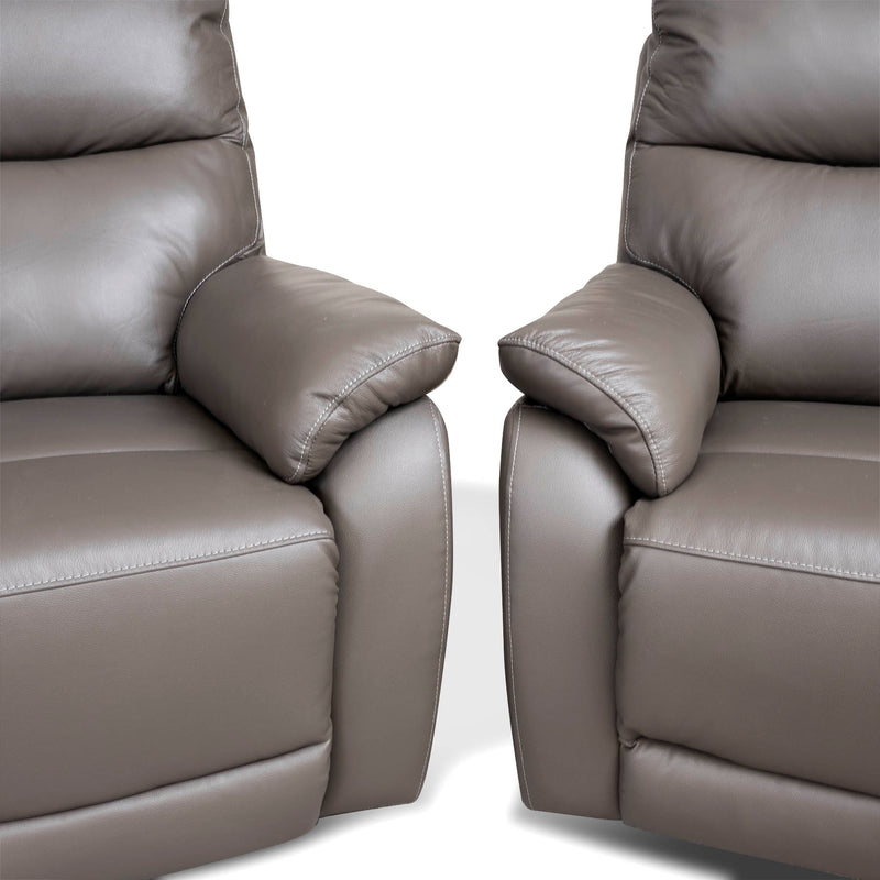 Hartley 3+2+1 Power Recliner Sofas, Grey Leather