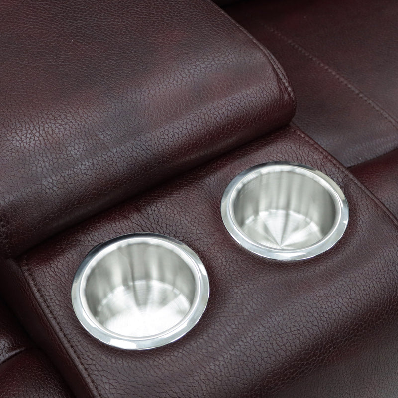 Tyler Burgundy Leather Recliner Sofas