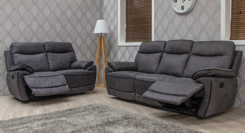 Lotus Charcoal Fabric Recliner Suites Banbridge