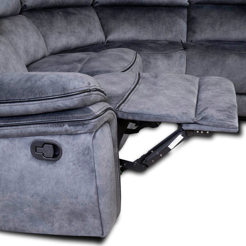 Recliner Corner Sofa Milano Grey Fabric