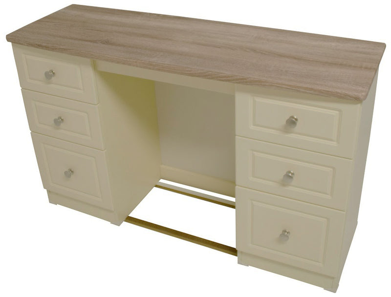 Milano Cream Oak Kneehole Desk Dresser