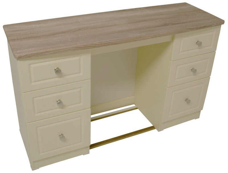 Milano Cream Oak Kneehole Desk Dresser