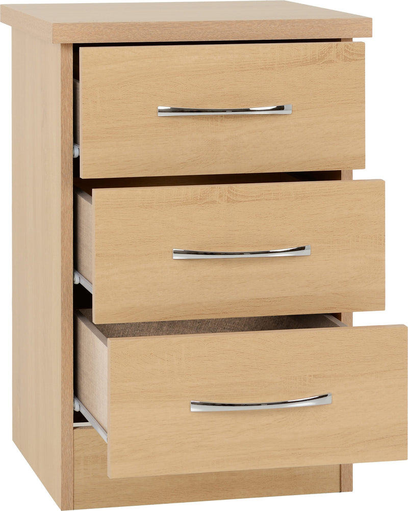 Nevada 3 Drawer Bedside
