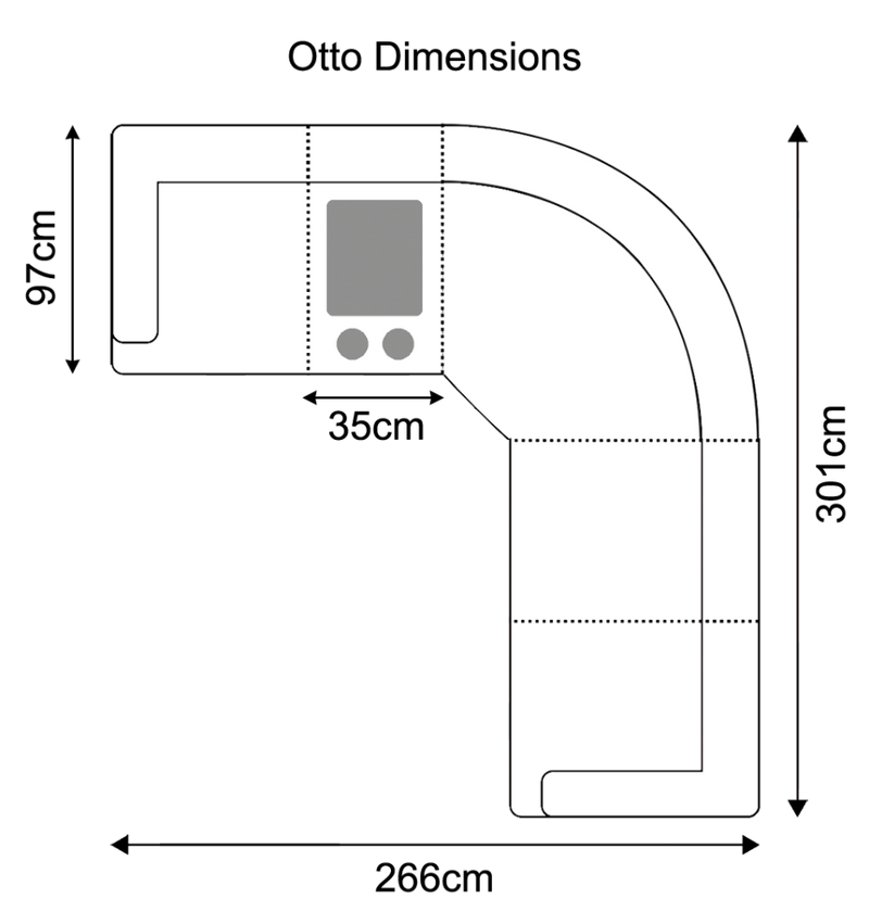Otto Grey Recliner Corner Sofas