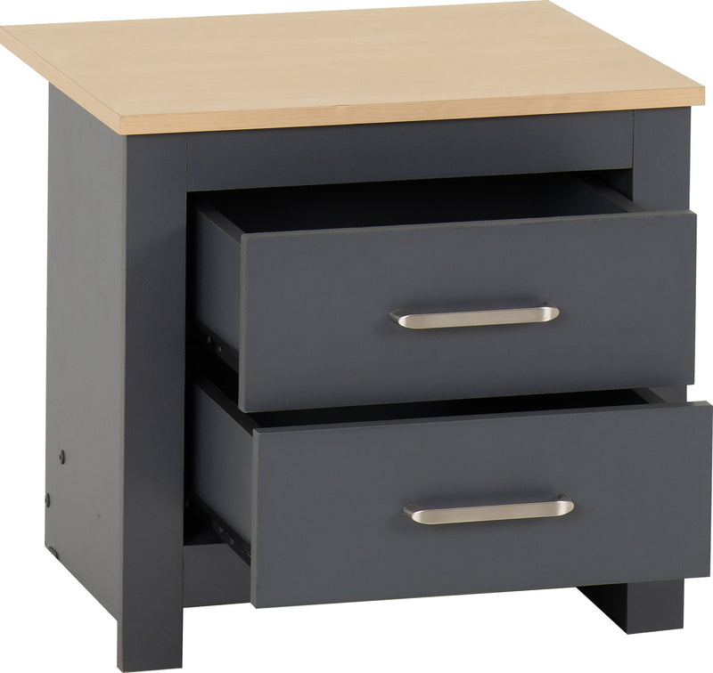 Portland Grey/White/Oak Effect 2 Drawer Locker