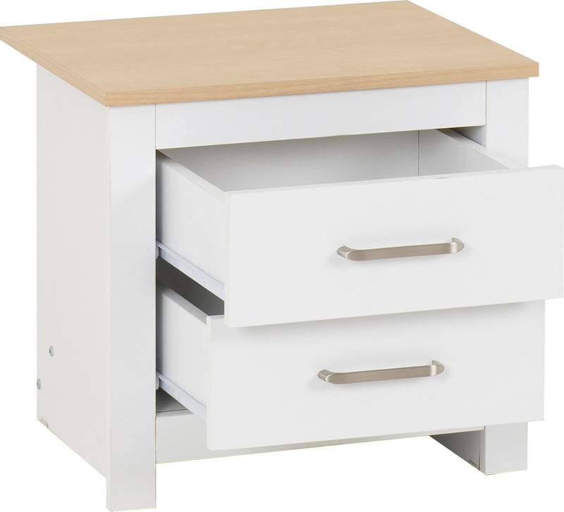 Portland Grey/White/Oak Effect 2 Drawer Locker