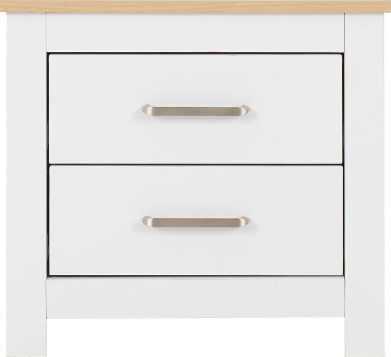 Portland Grey/White/Oak Effect 2 Drawer Locker