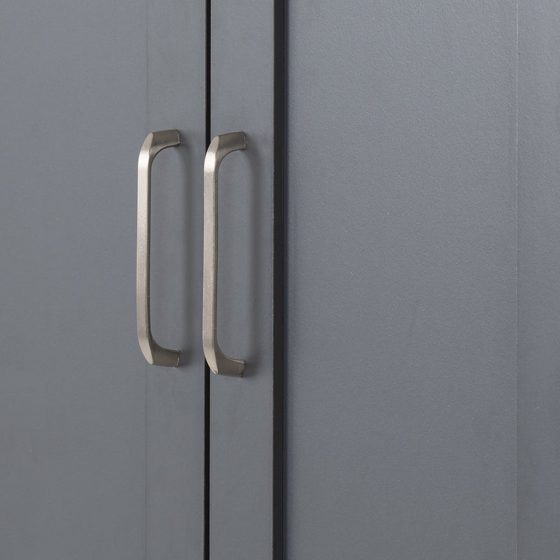 Portland White/Grey/Oak Effect 2 Door Wardrobe