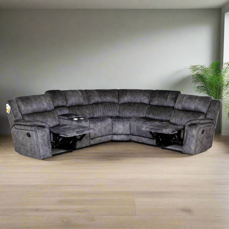 Platina Dark Grey Reclining Corner Sofas