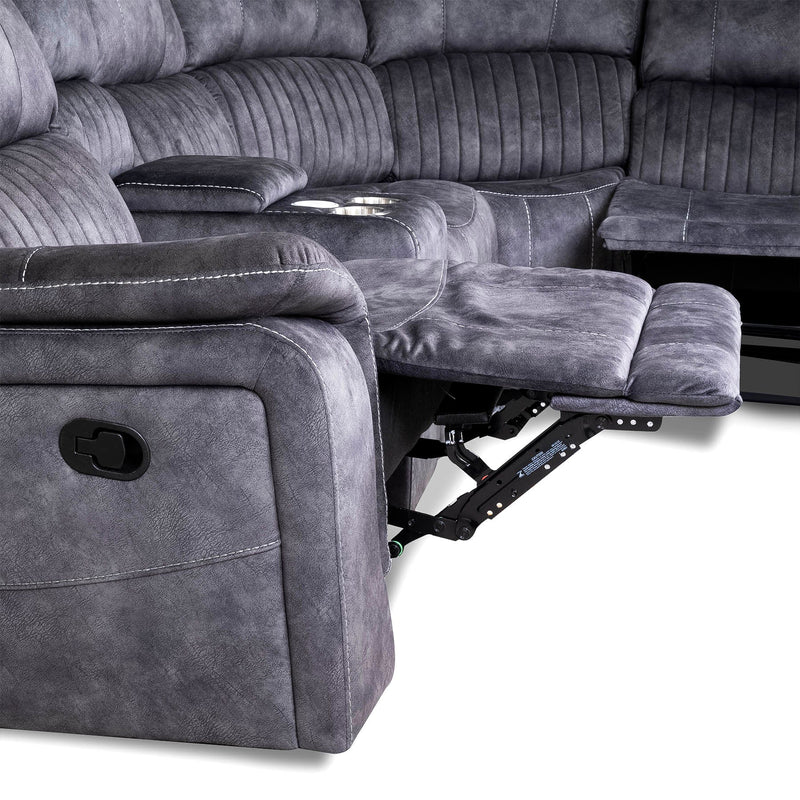 Platina Dark Grey Recliner Corner Couches