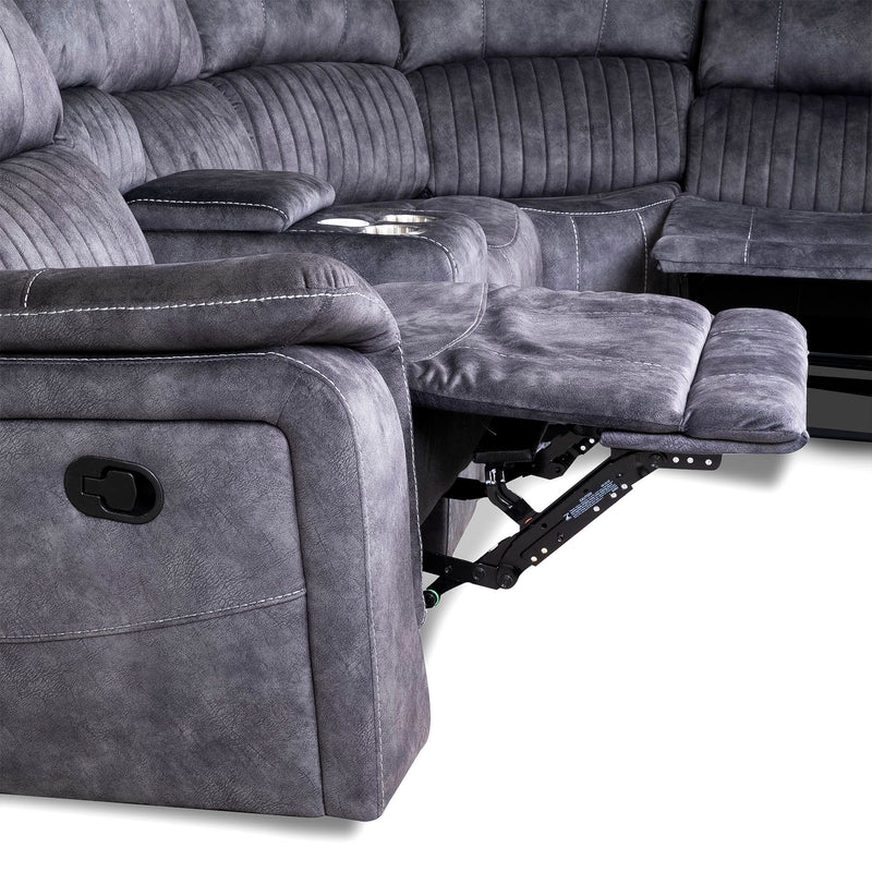 Platina Dark Grey Recliner Corner Sofas