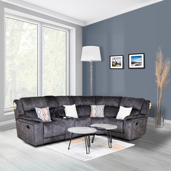 Dark Grey Recliner L Shaped Corner Couches Dungannon, Platina