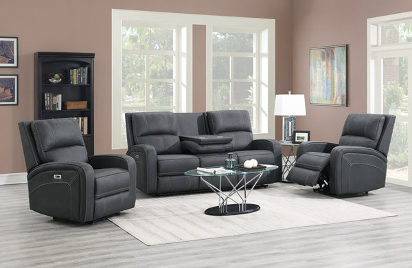 Galway 3+2 Gun Metal Fabric Recliner Sofas