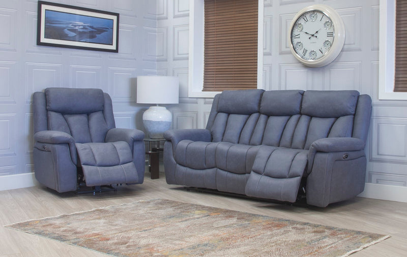 Santino Slate Blue Power Reclining Sofas Northern Ireland