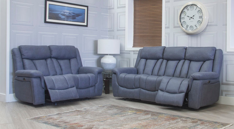 Santino Slate Blue Power Recliner Couches Newcastle