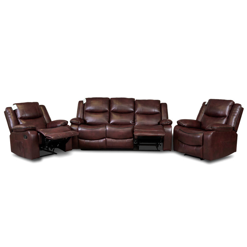 Sherwood Burgundy Leather Recliner Sofas Northern Ireland