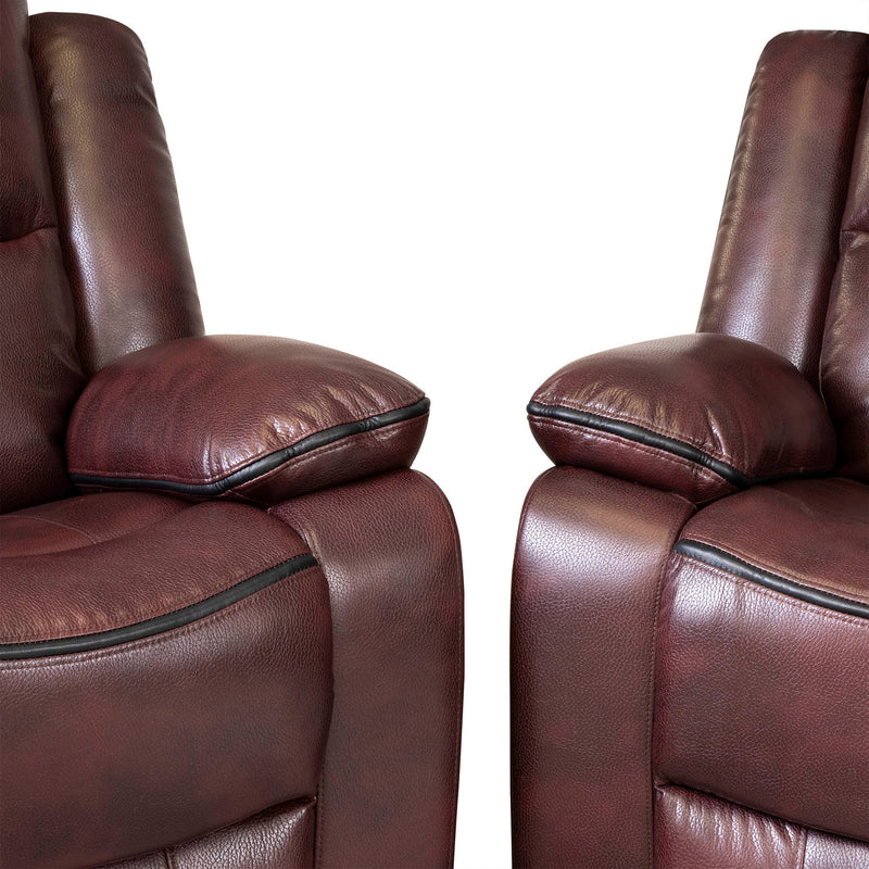 Sherwood Burgundy Leather Recliner Sofas Magherafelt