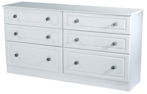 Snowdon White 6 Drawer Long Chest